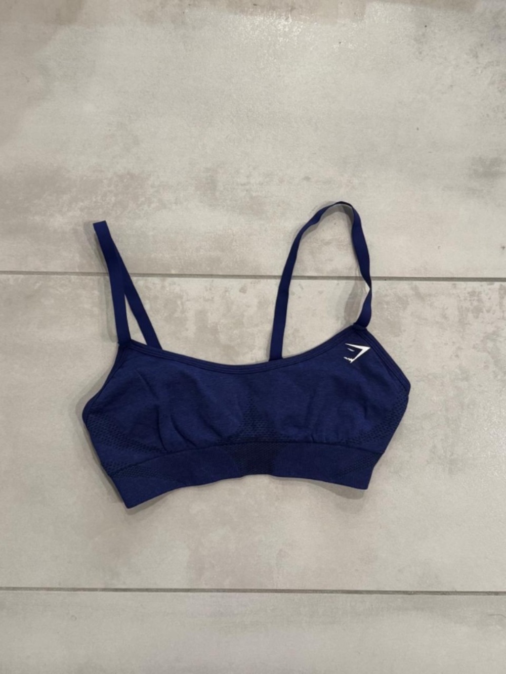 Gymshark vital sports bra in heavy blue marl